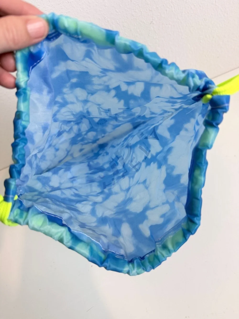 Athleta Girl Blue Tie-Dye Drawstring Backpack Bag